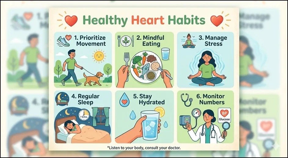 Healthy Heart Habits Infographic